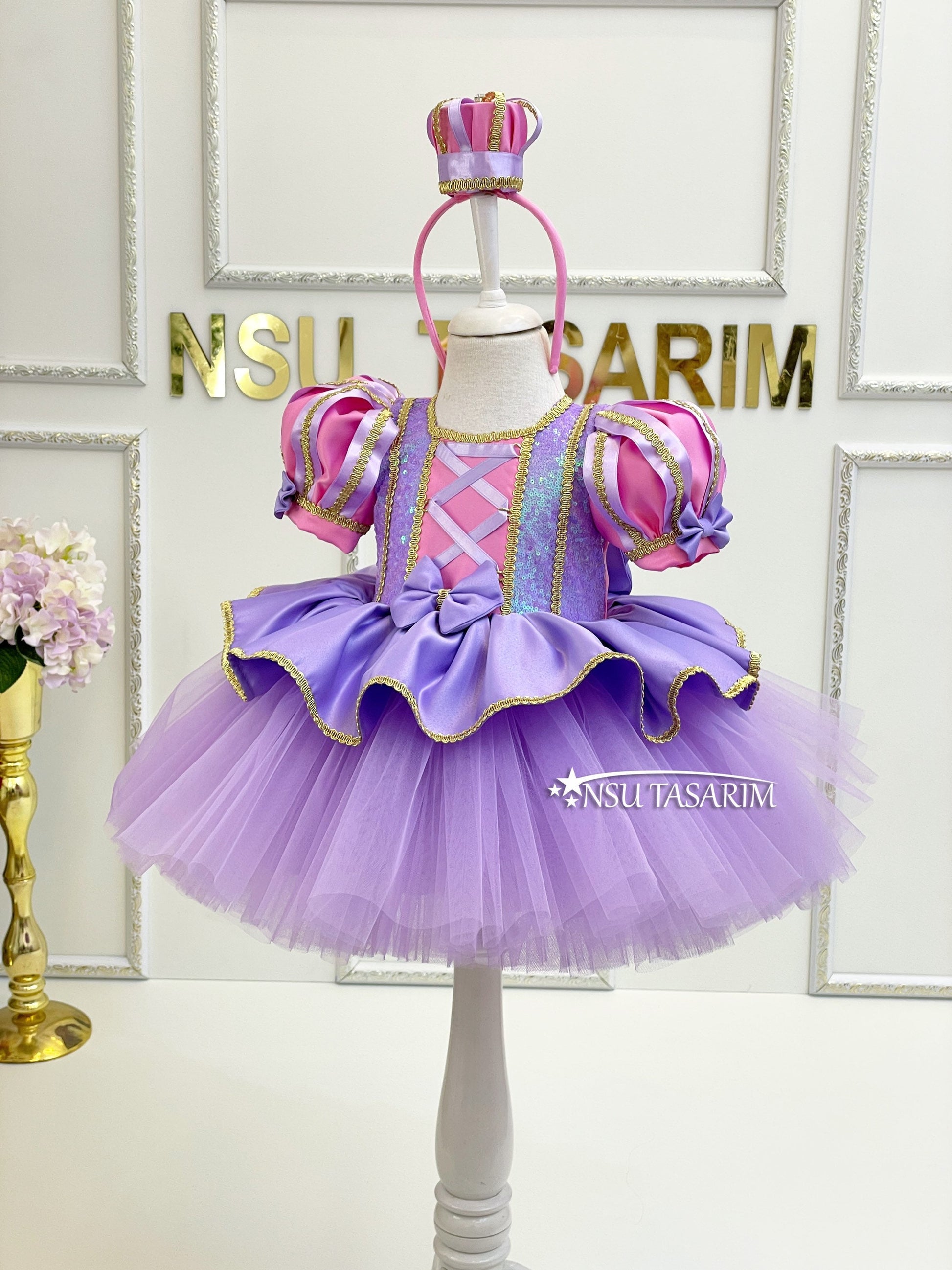 Princess Rapunzel Birthday Dress for Baby Girls