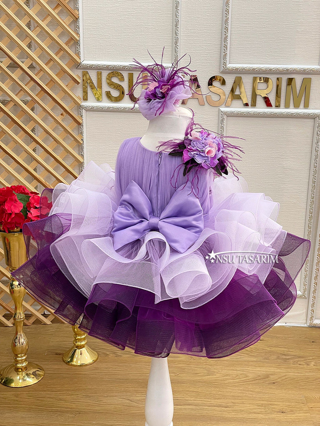 Purple baby girl dress