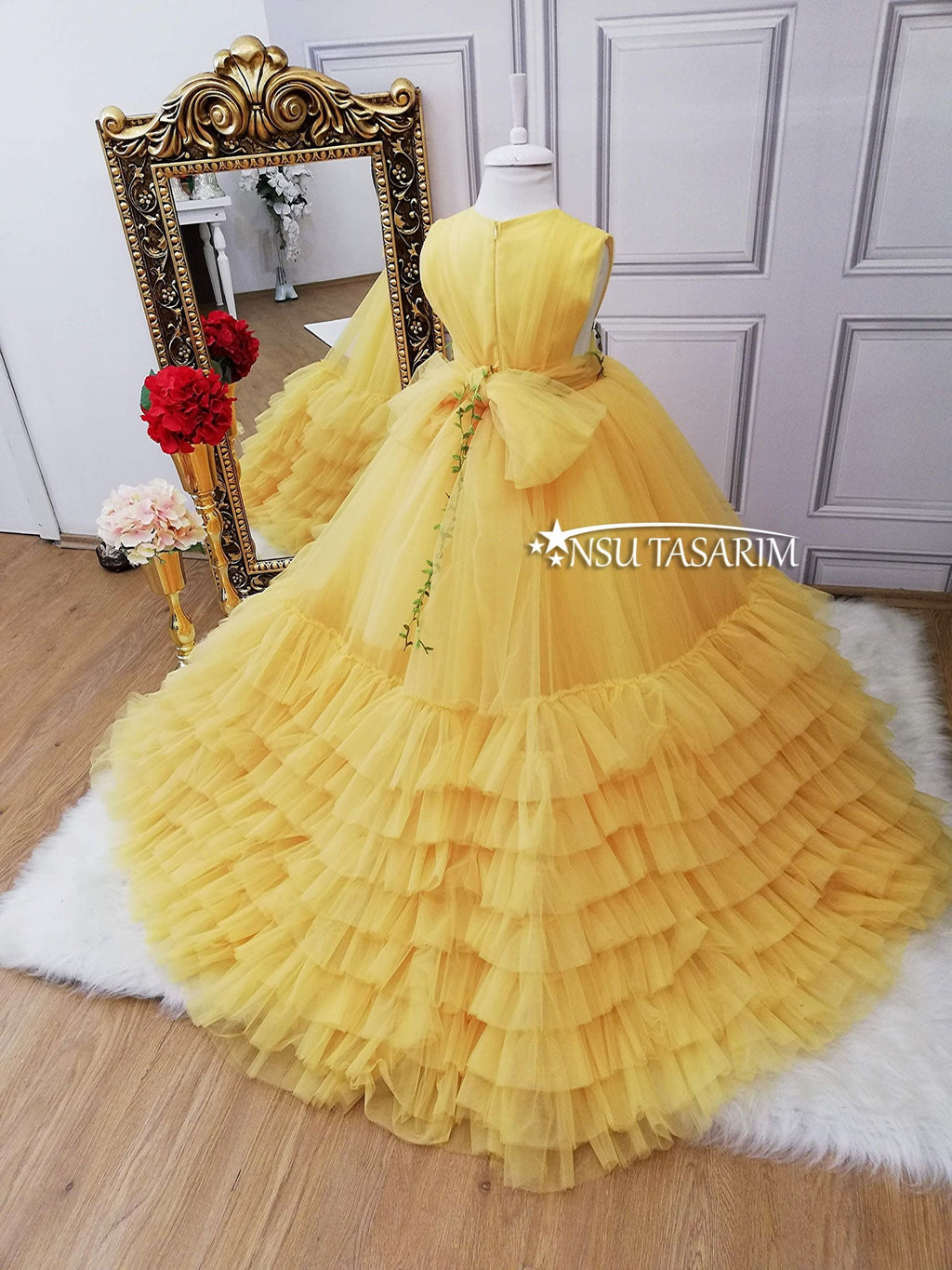 Princess gown Dress. Belle dress. For special occasion, long toddler gown, baby girl princess gown