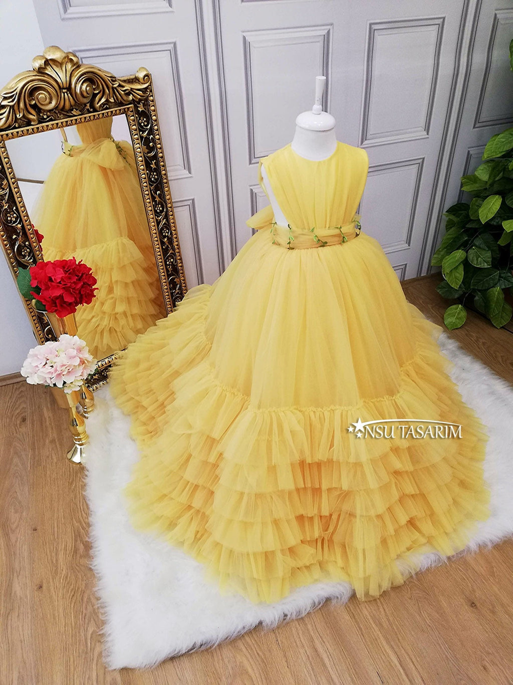 Princess gown Dress. Belle dress. For special occasion, long toddler gown, baby girl princess gown