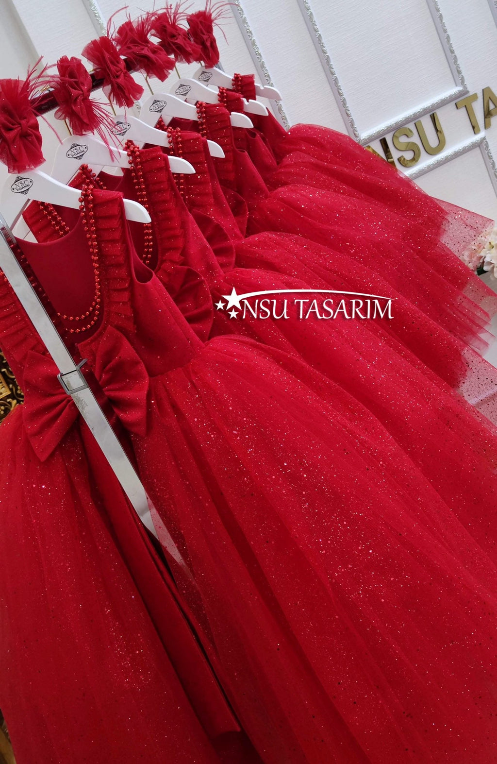 Red gown Party dress. for special occasion.