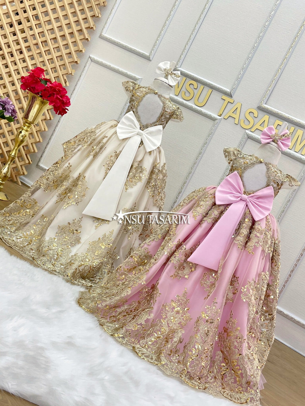 high low, princess gown, couture gown. Pink princess dress