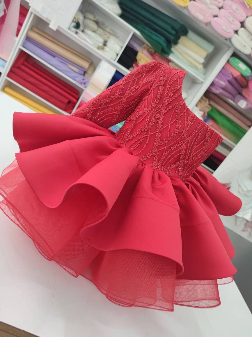 Red baby girl dress