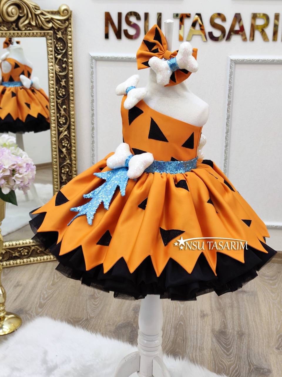 Pebble dress . Baby girl dress. Halloween dress.