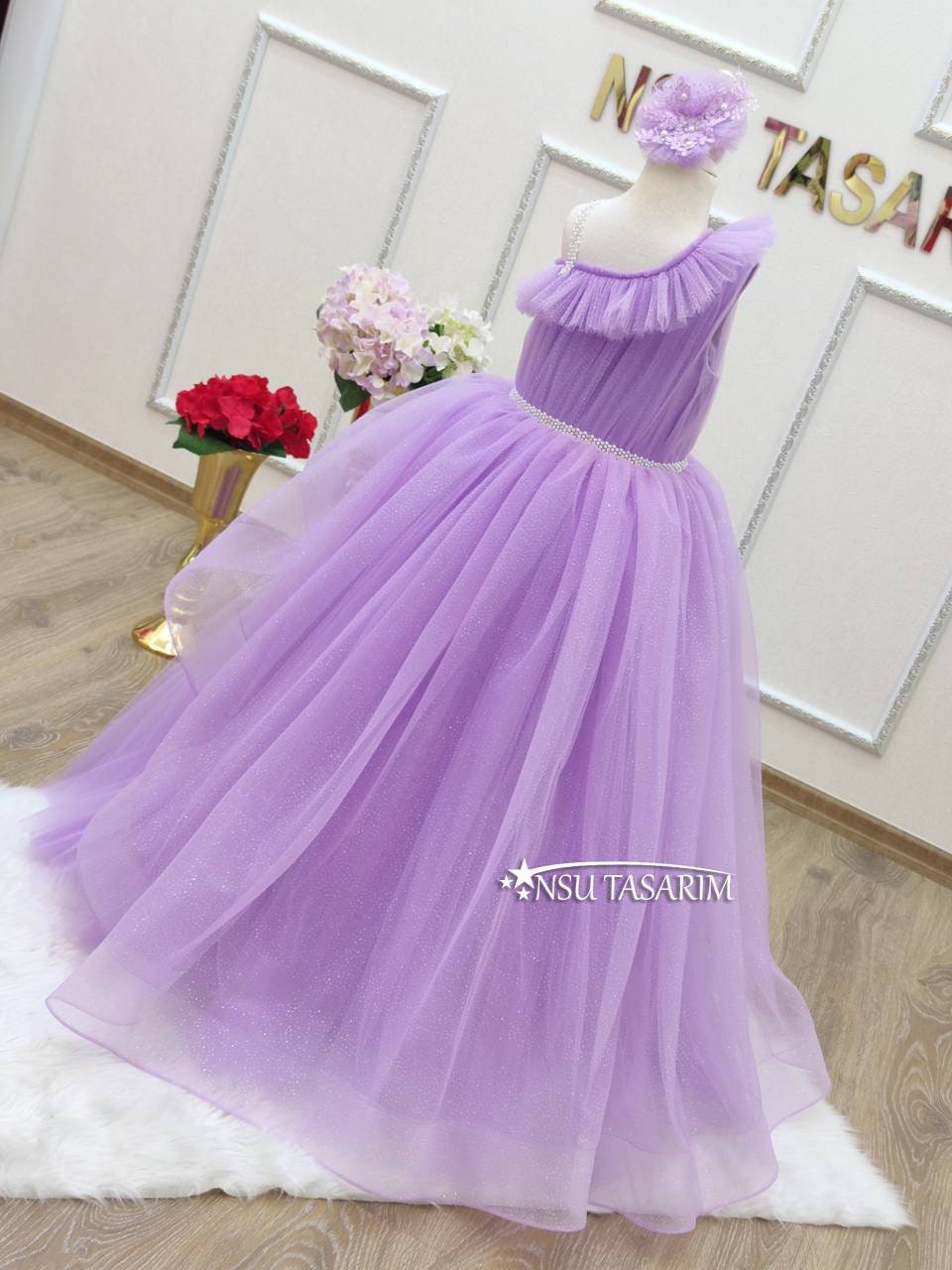 Lilac baby girl princess dress