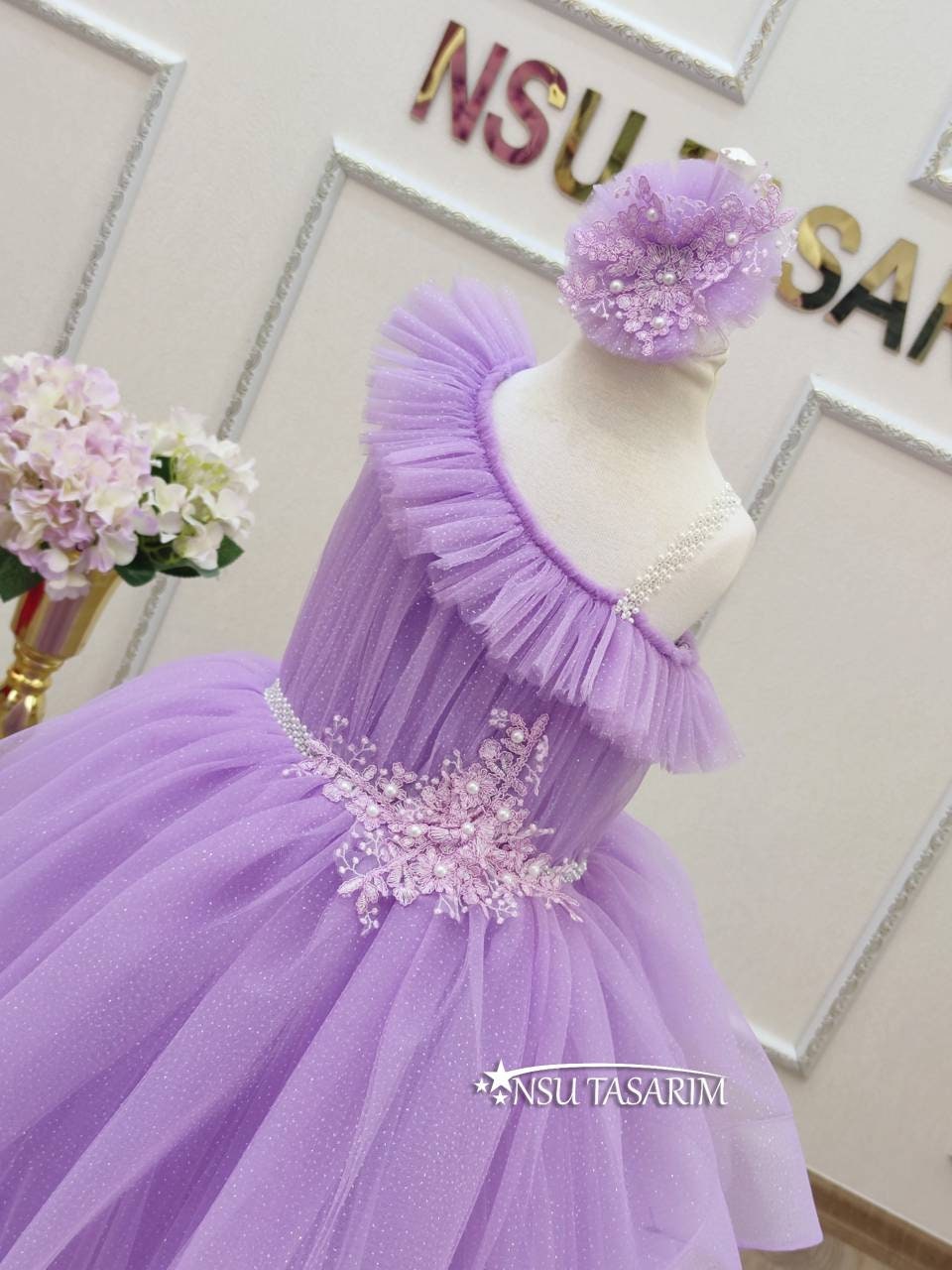 Flower girl dress lilac lavender birthday dress toddler. Handmade!