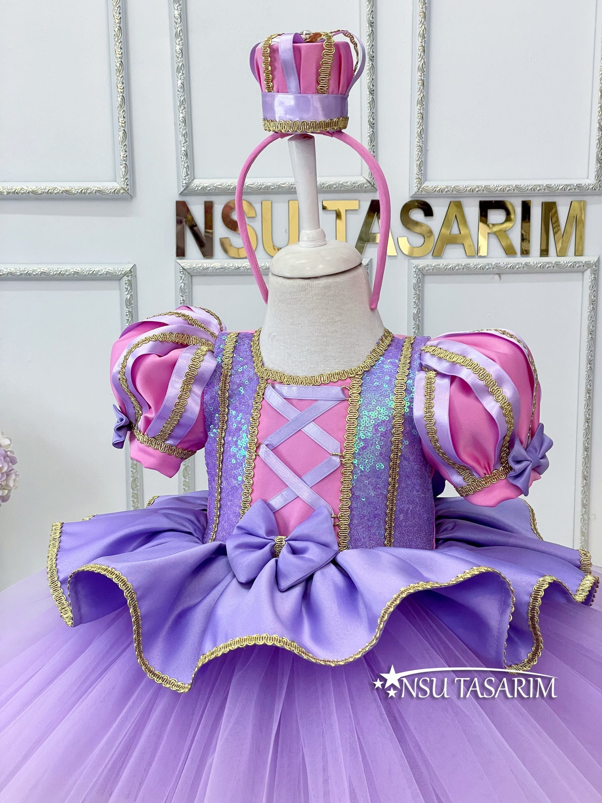 Handmade Rapunzel Costume for First Birthday Party