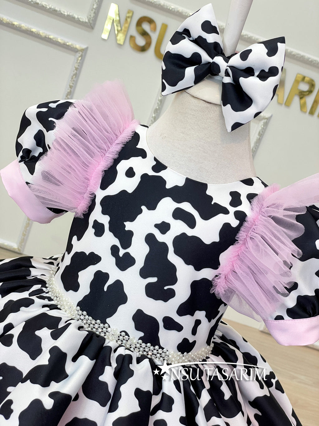 Cow theme costume front upper part