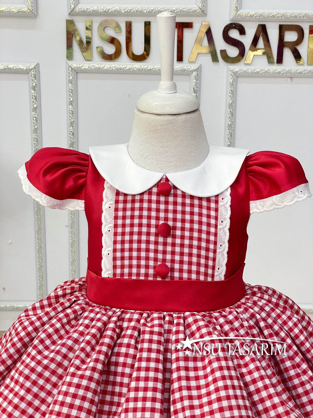 Red Hooded Costume Dress for Girls with Satin Ribbon and Matching Hairband, Handmade and High Quality