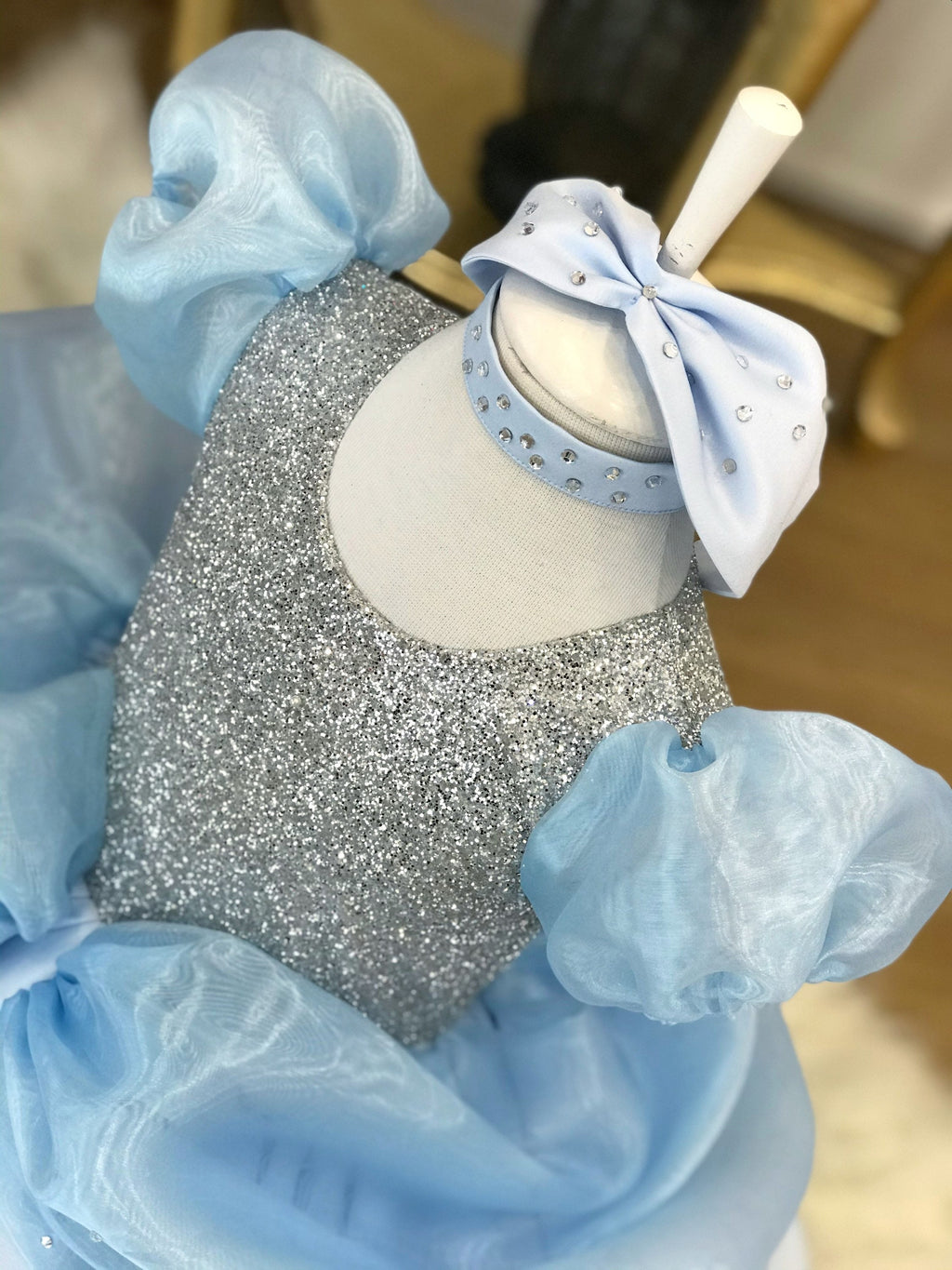 Cinderella dress front side top side very close up