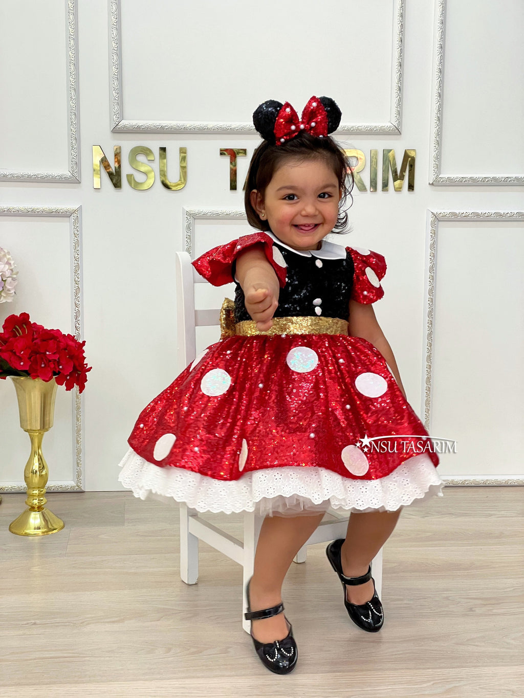 Red Minnie dress front full size