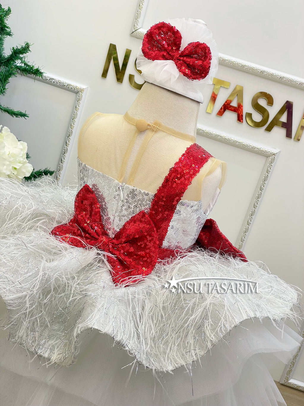 Silver Shiny Sequin Fabric back side zipper