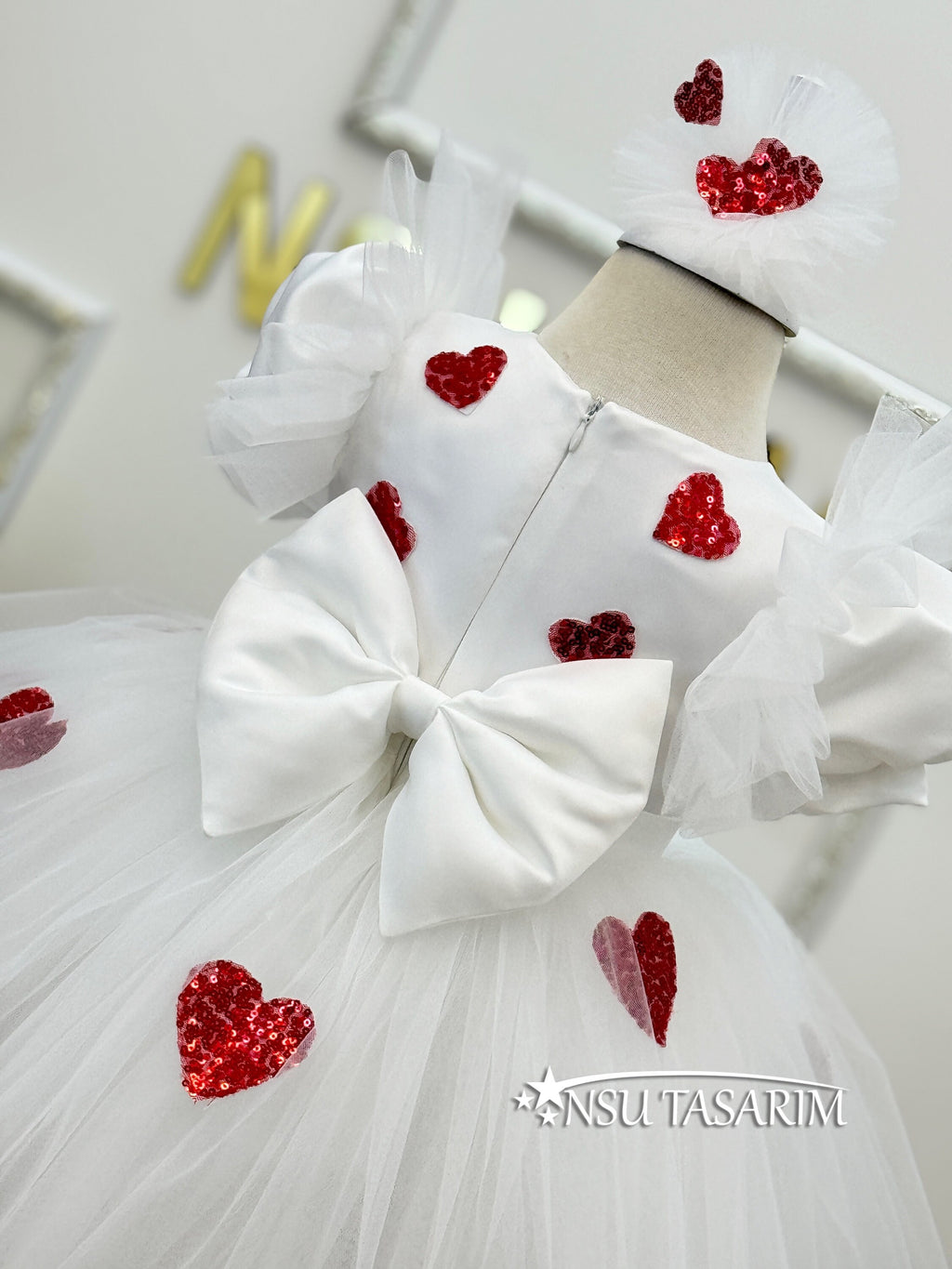 Valentine&#39;s day dress back side top side close up