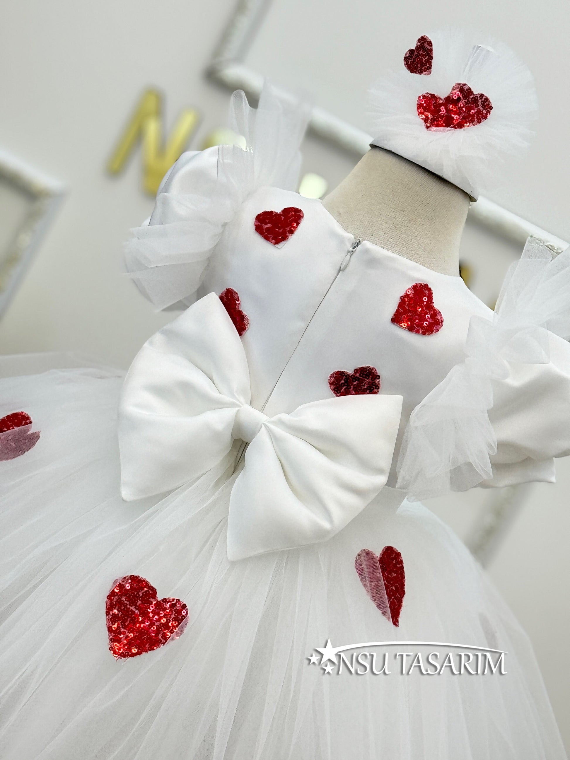 Valentine&#39;s day dress back side top side close up