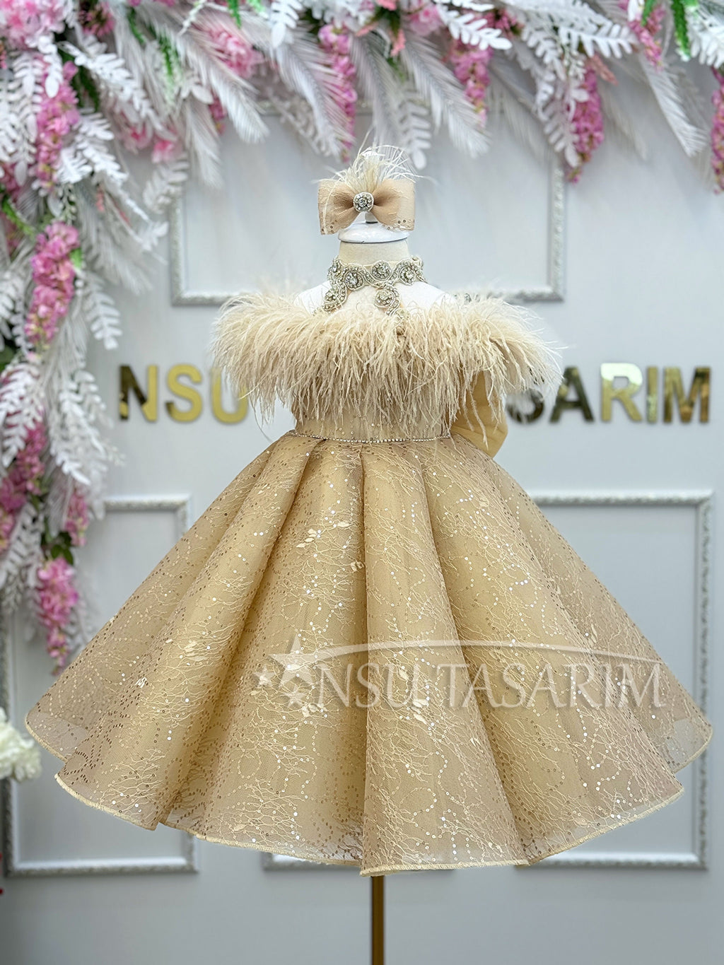 Girl gold lace overlay front full size