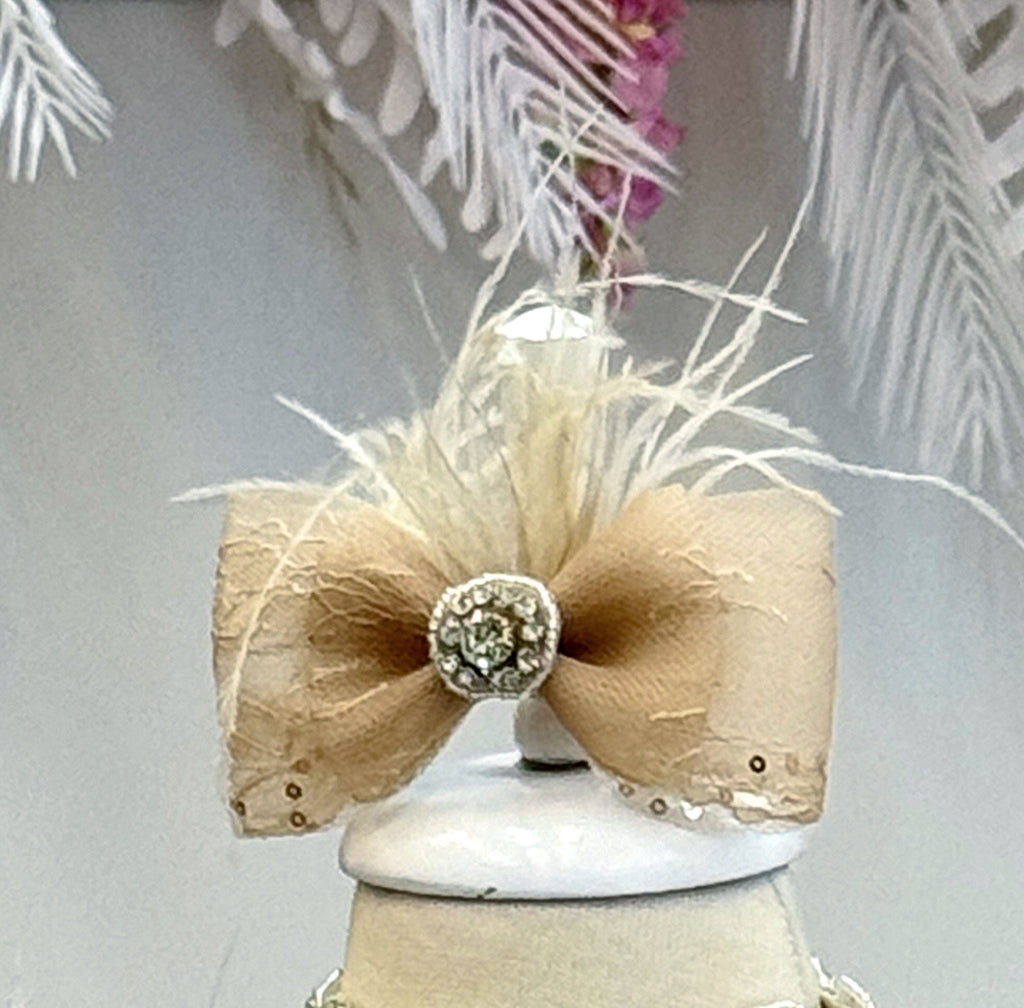 Girl gold lace overlay hair accessory