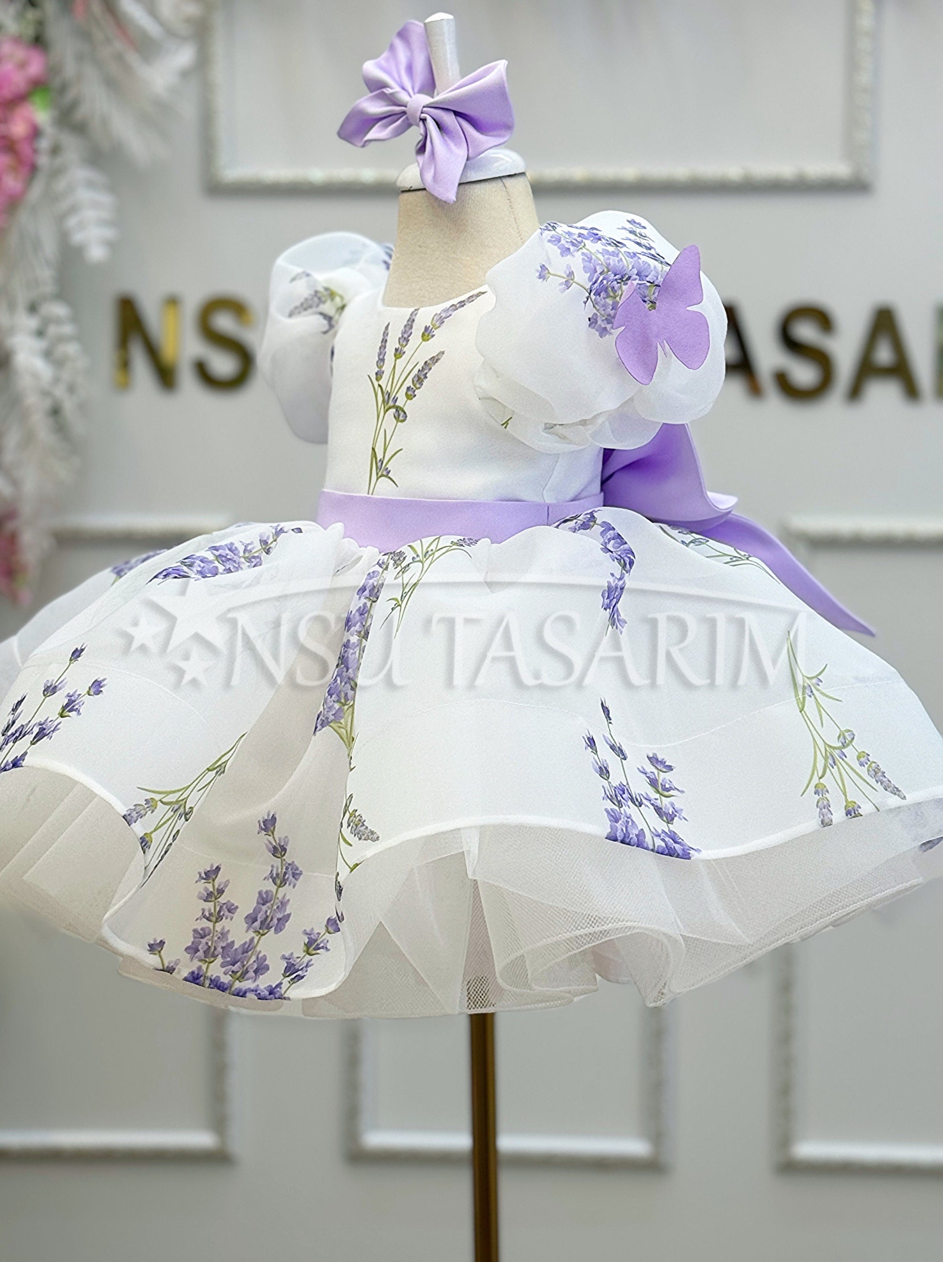 Lavender party dress, Baby girl Lavender dress