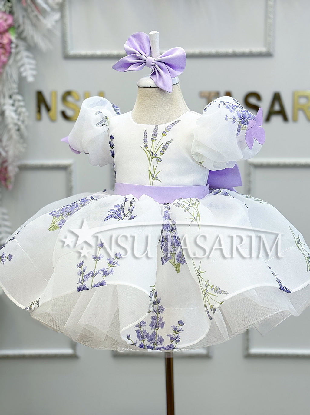Easter Dress Toddler, Lavender and silver dress, Lavender party dress, Baby girl Lavender dress