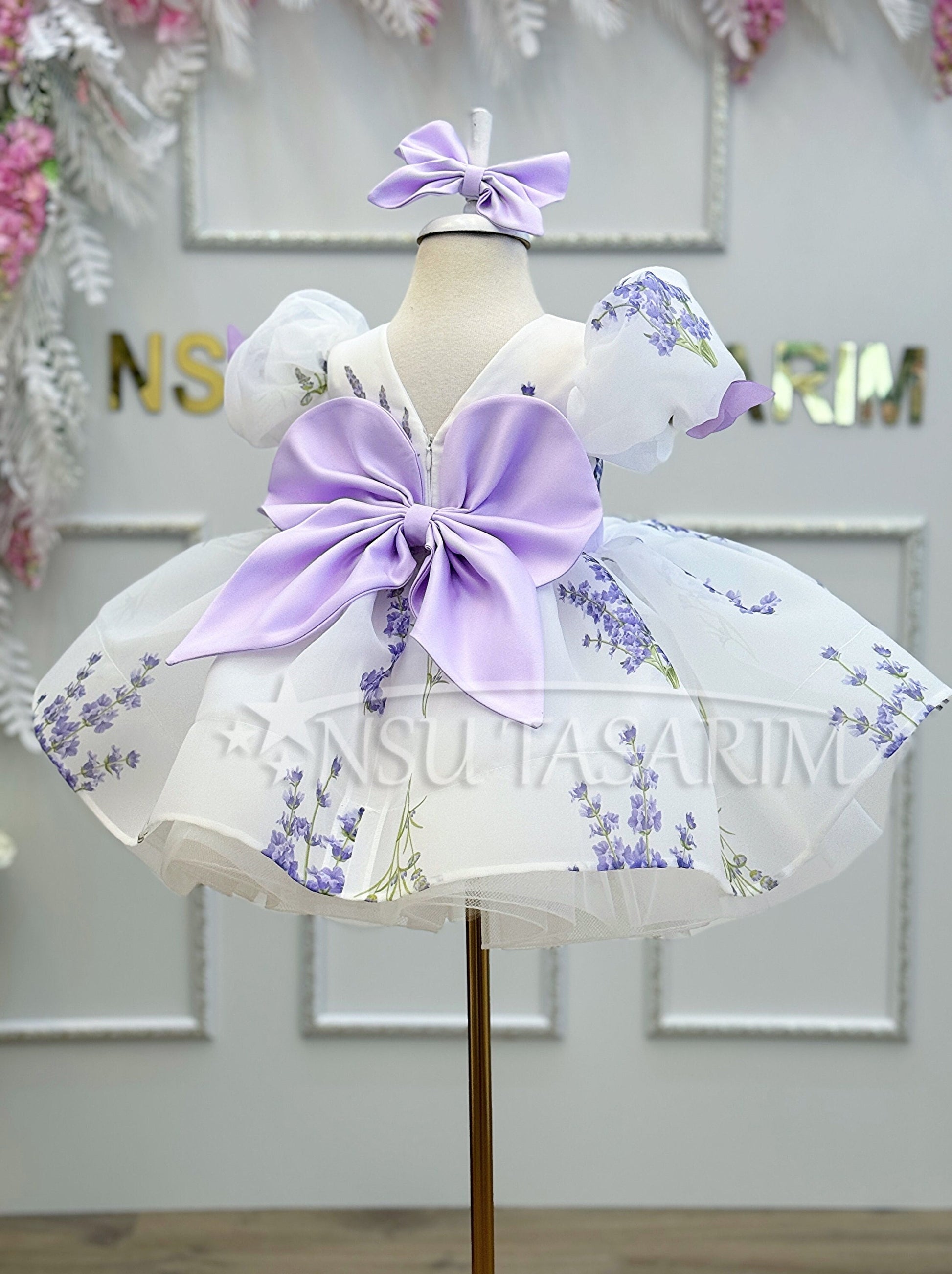 Easter Dress Toddler, Lavender and silver dress,