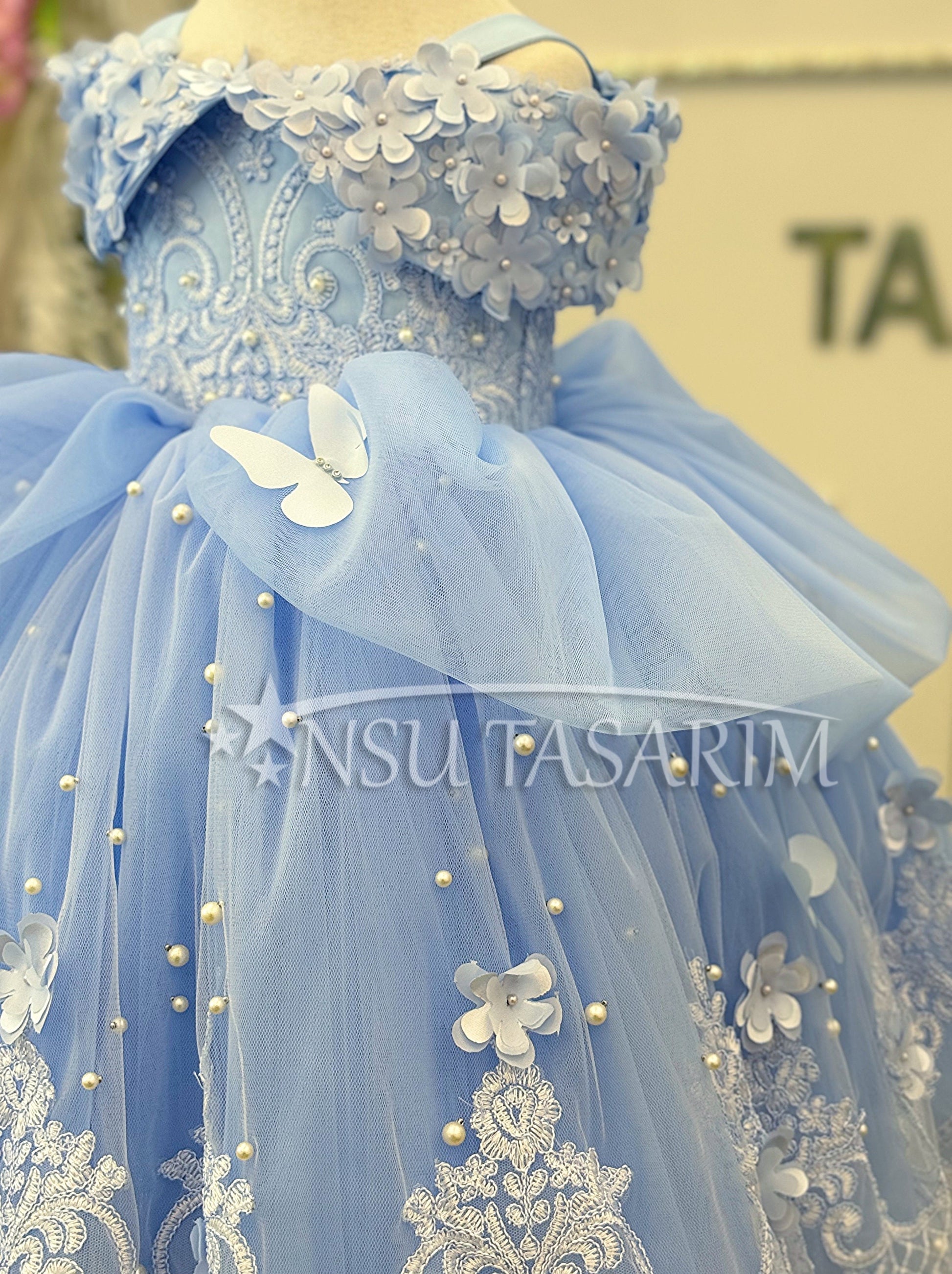 Blue Princess Dress, Blue Cinderella Costume, Toddler Birthday Party Dress