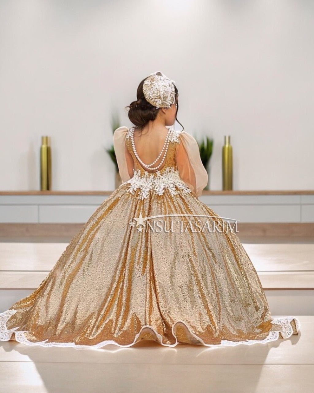 Girl gold sparkle dress. Gold sequin dress. For special occasion, long toddler gown, princess gown dress.