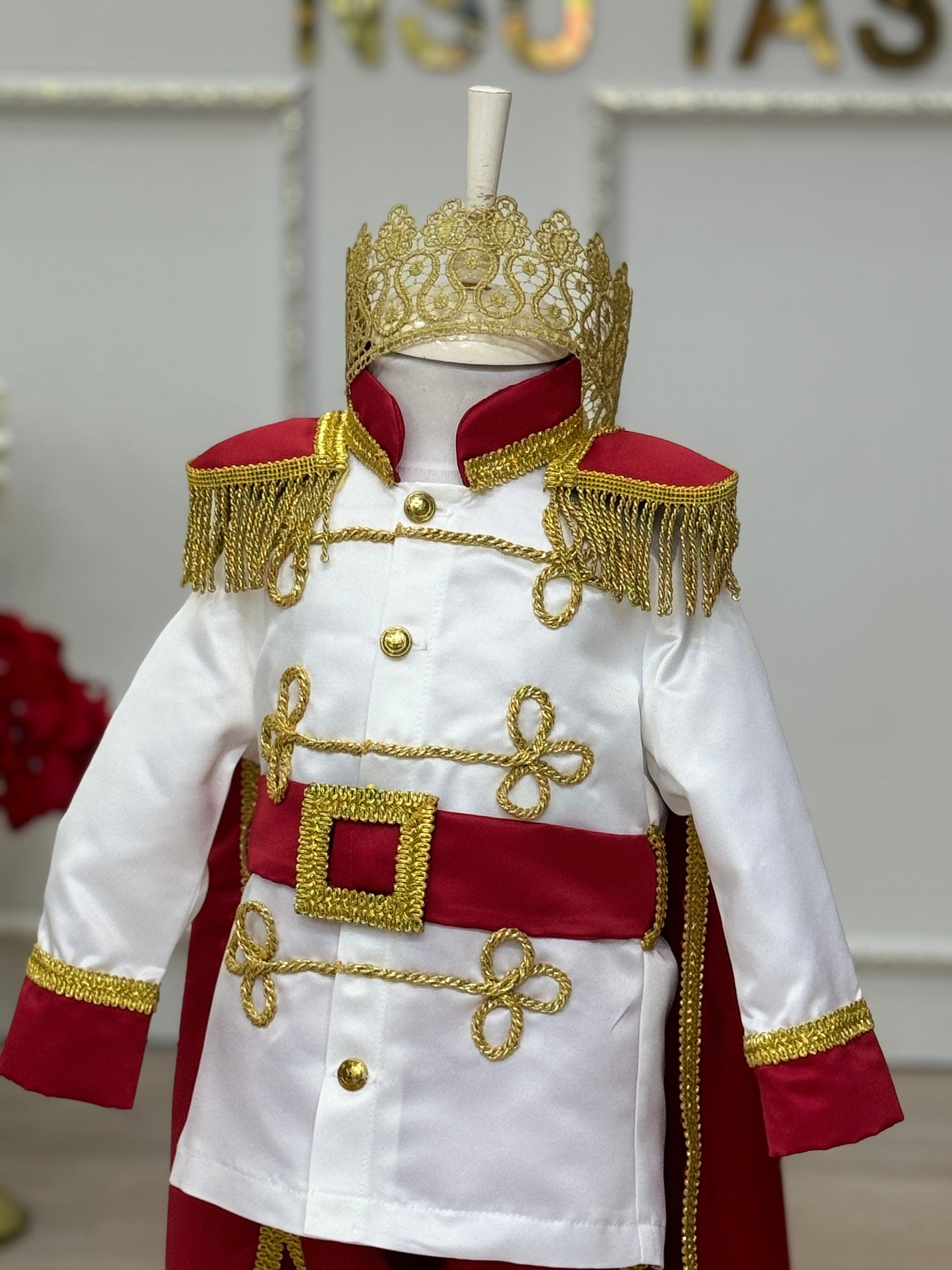 Red Prince Party Suit, King Theme Baby Clothes