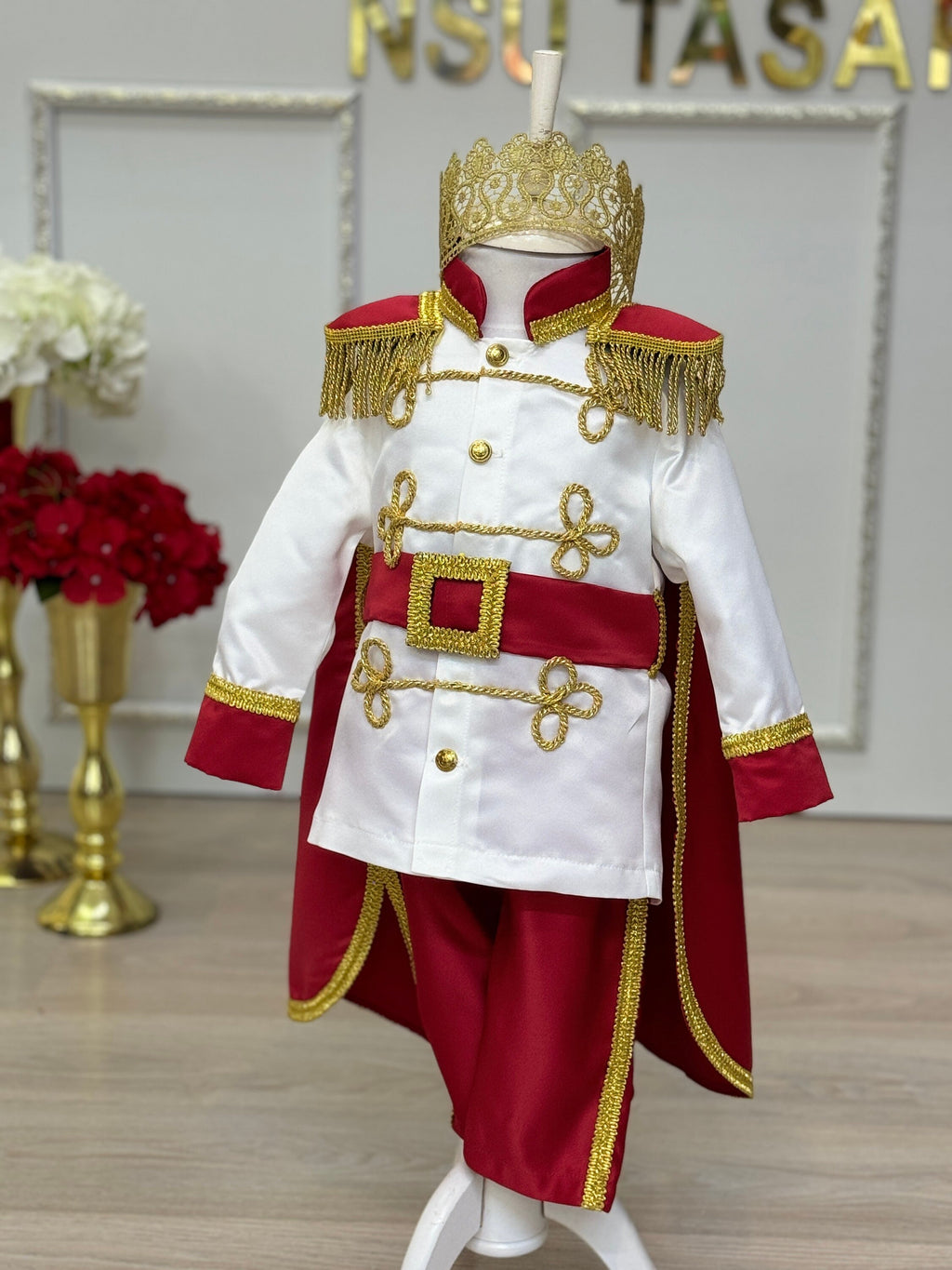 Prince Costume, Prince Charming Costume,Prince Suit, Red Prince Party Suit