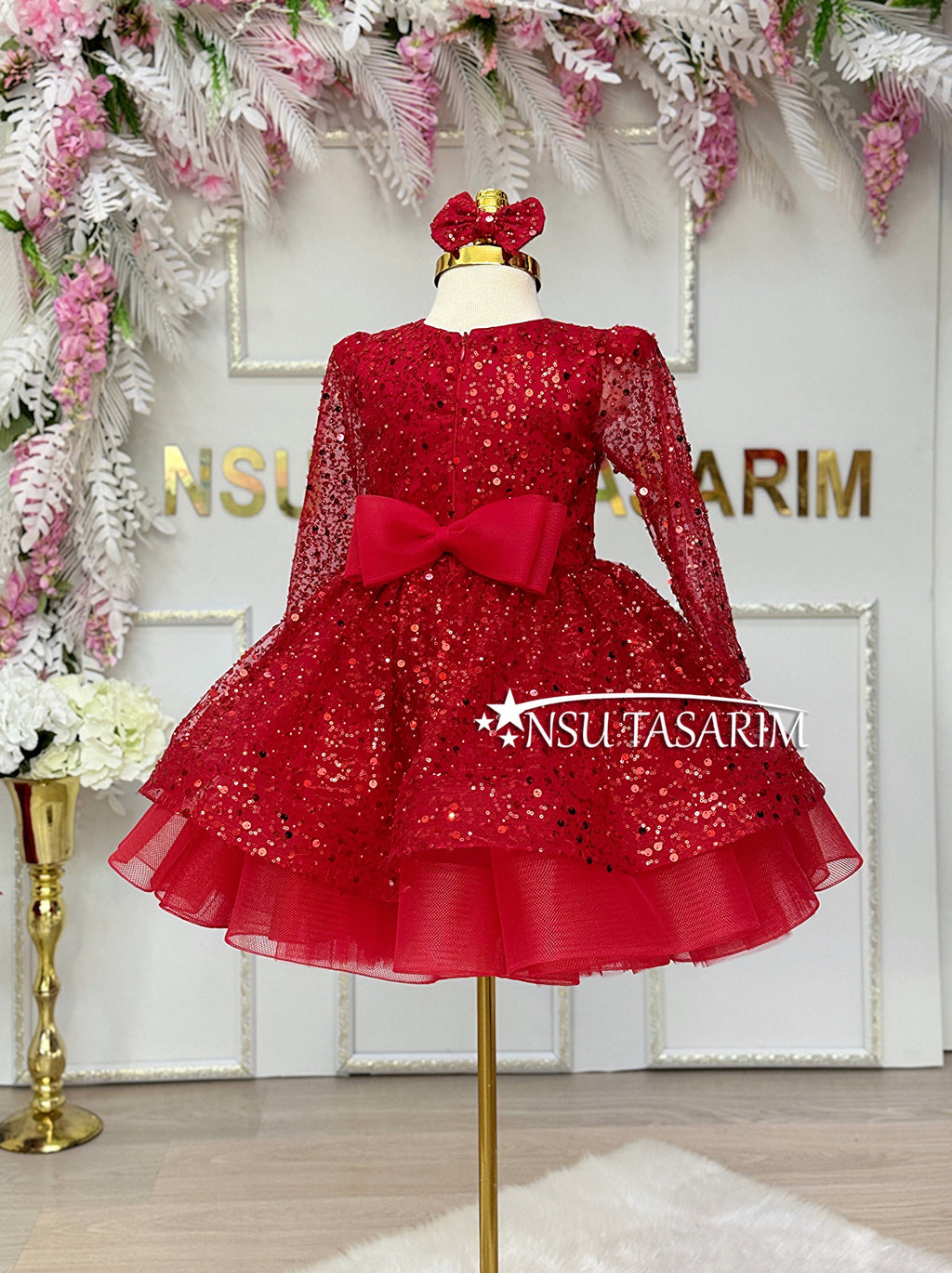 red baby dress no train