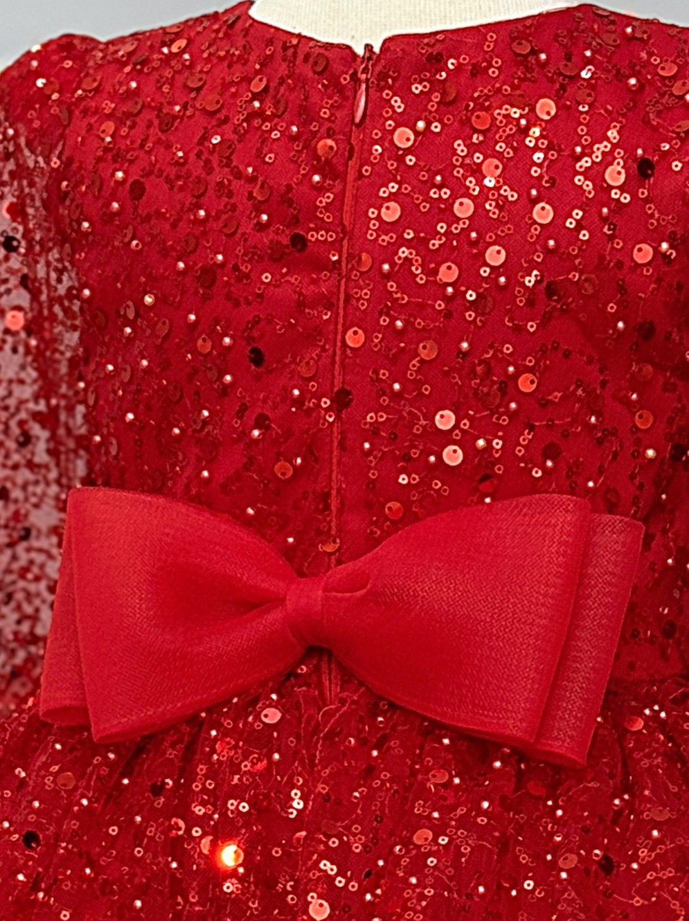 Concealed zipper at the back of the dress