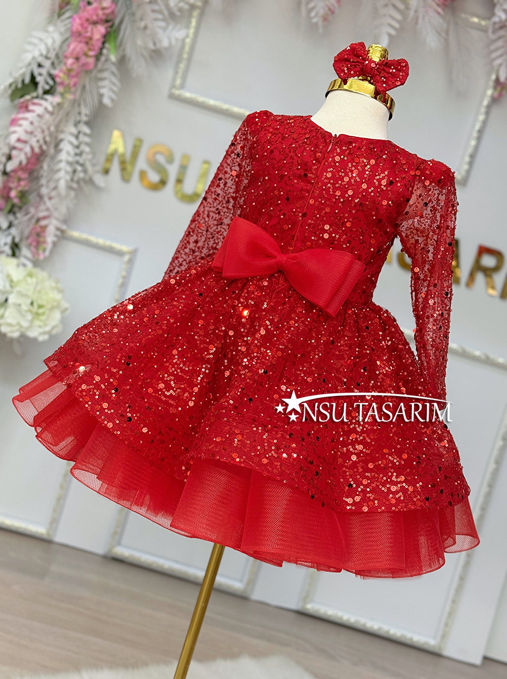 red baby dress back