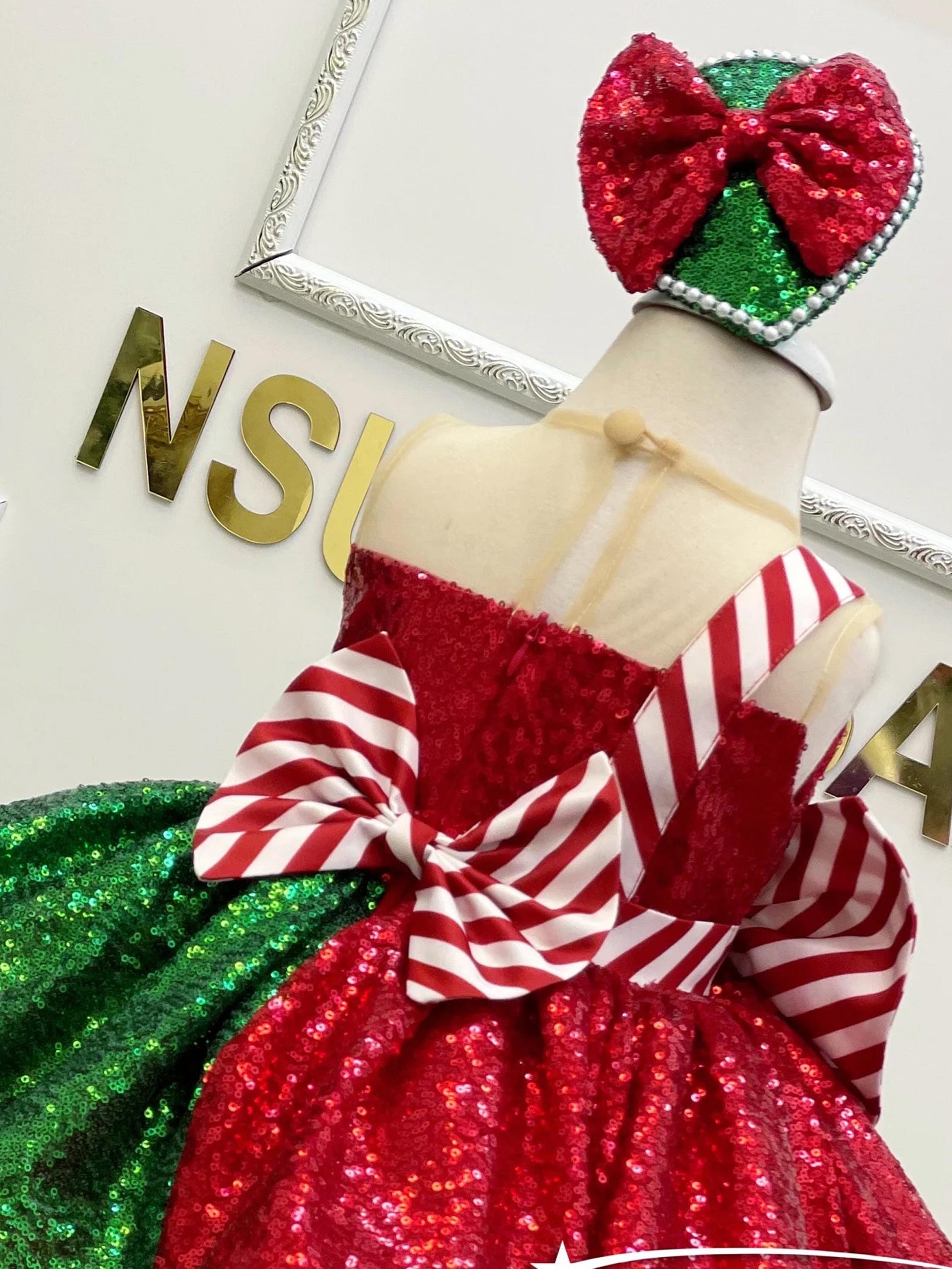 Sparkling Red back zipper and bow