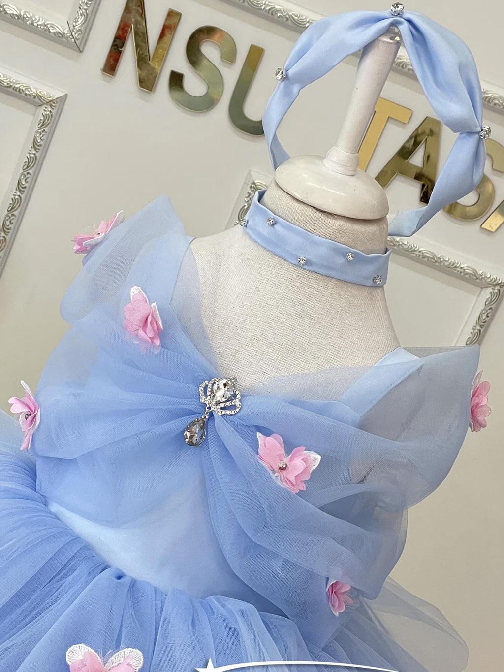 Cinderella costume front side top close up