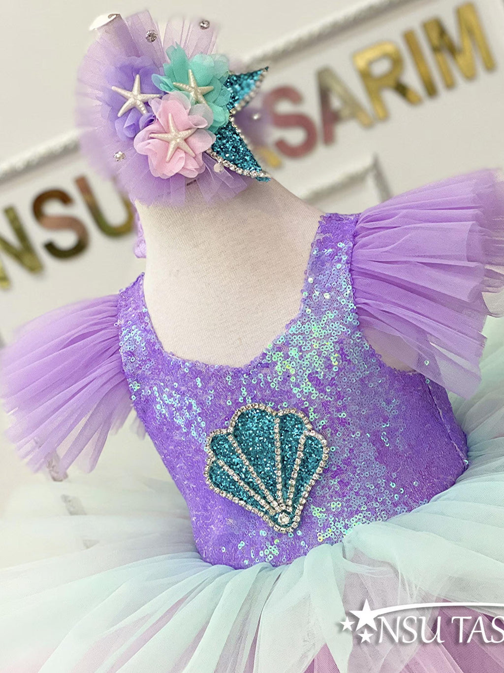 Mermaid dress front top close up