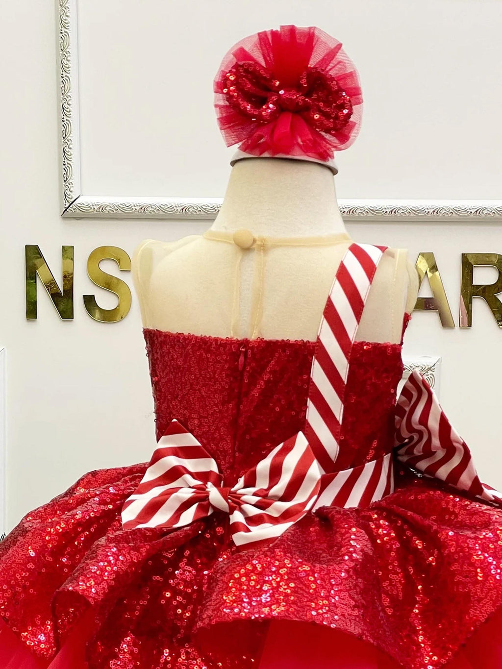 Christmas Red back bow