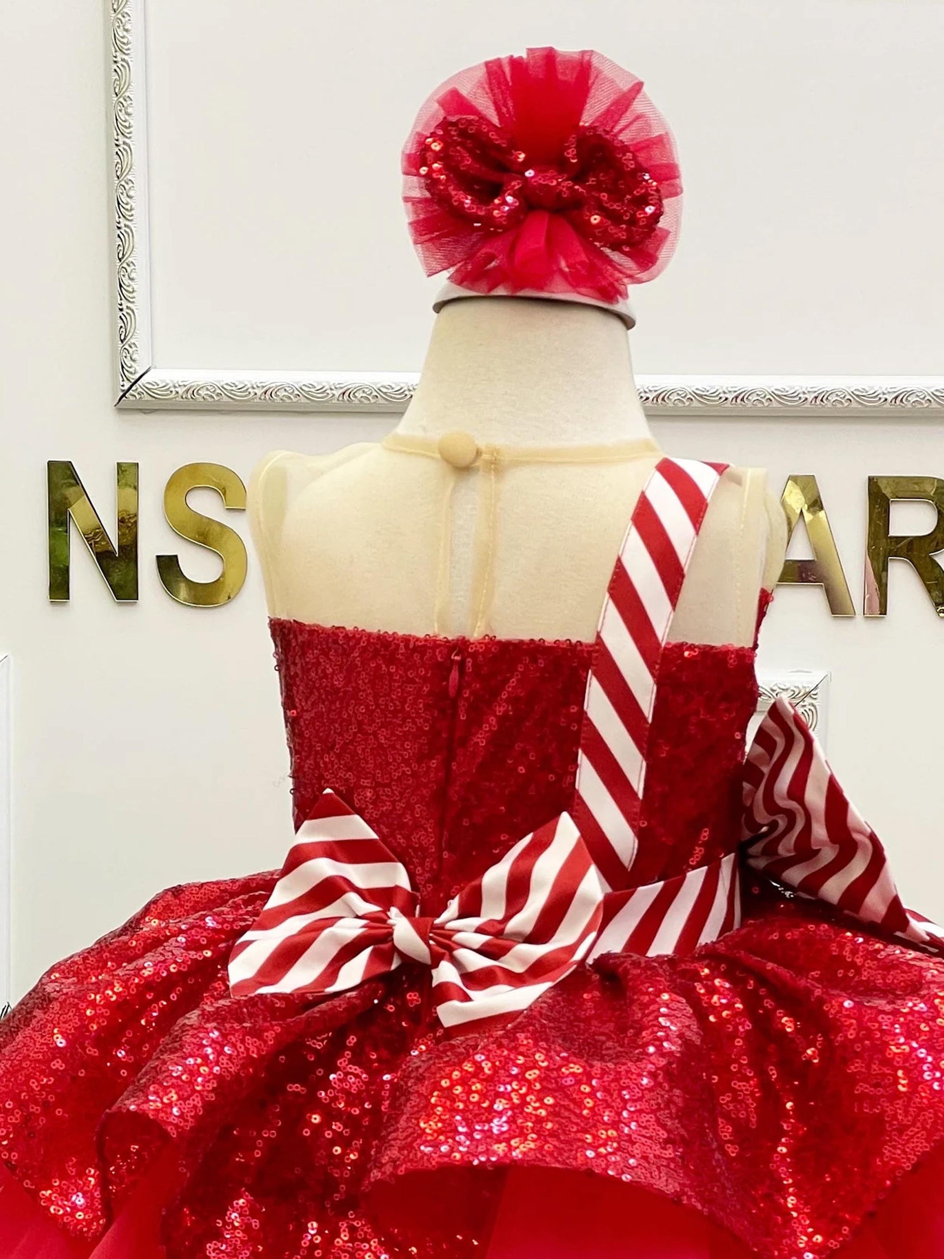 Christmas Red back bow