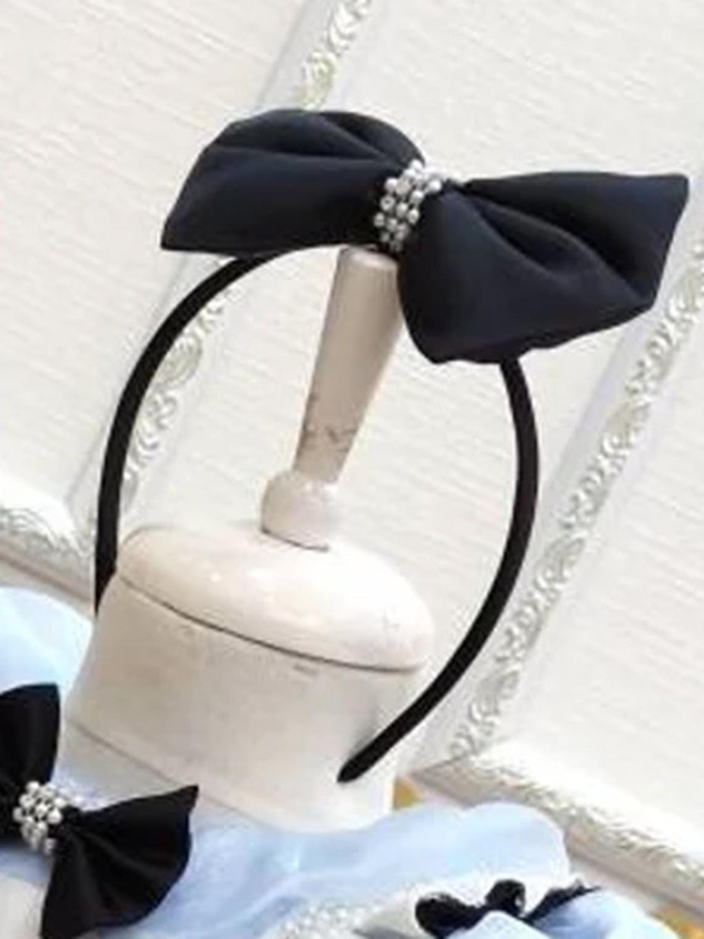 Alice costume hairband. Side view of the full tulle-lined sequin skirt on a whimsical tea-party themed flower girl dress.