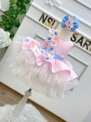 1st birthday dress. Baby girl dress. Birthday dress. 3d flowers dress.   Kids Dressy