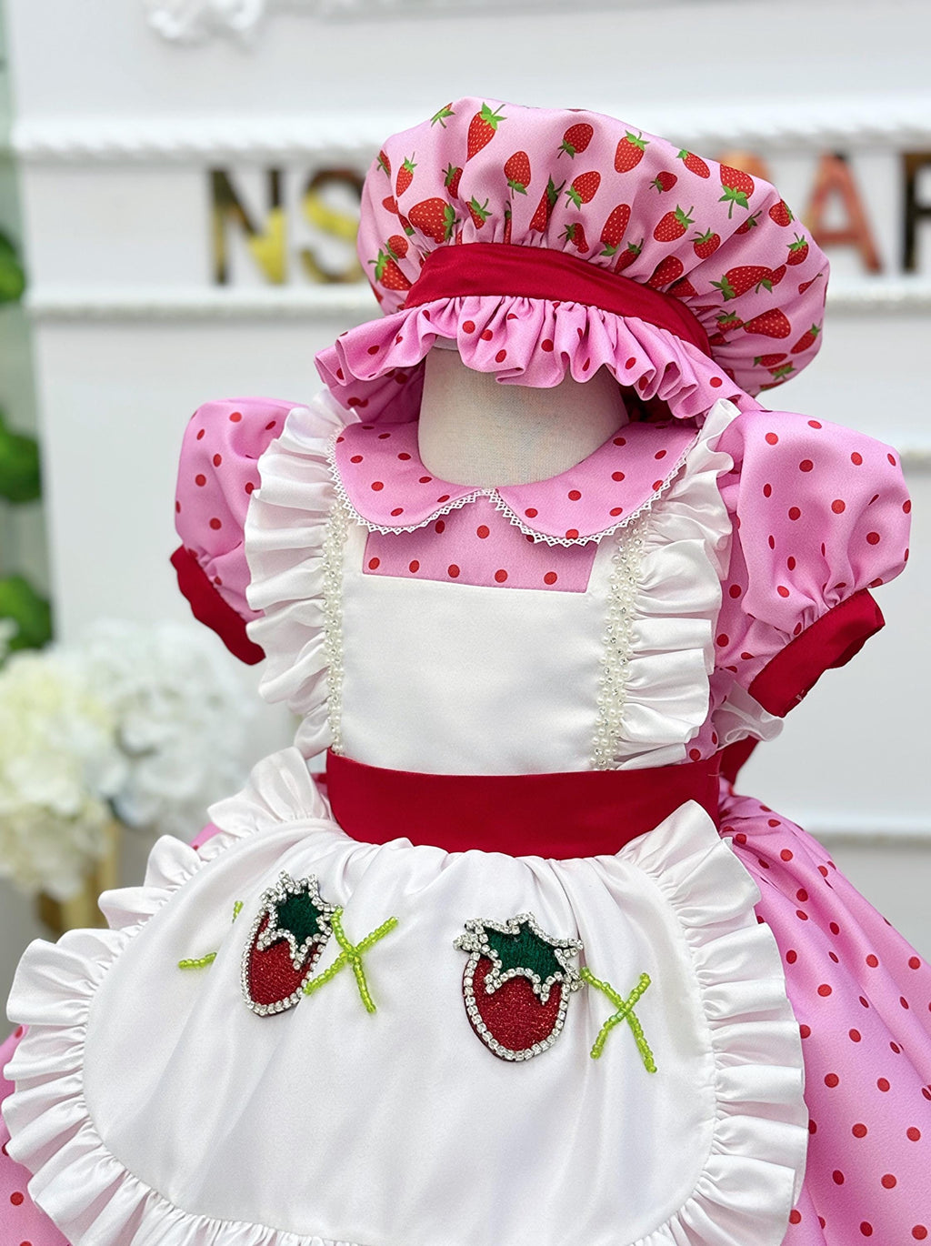 1st birthday strawberry costume for baby girl