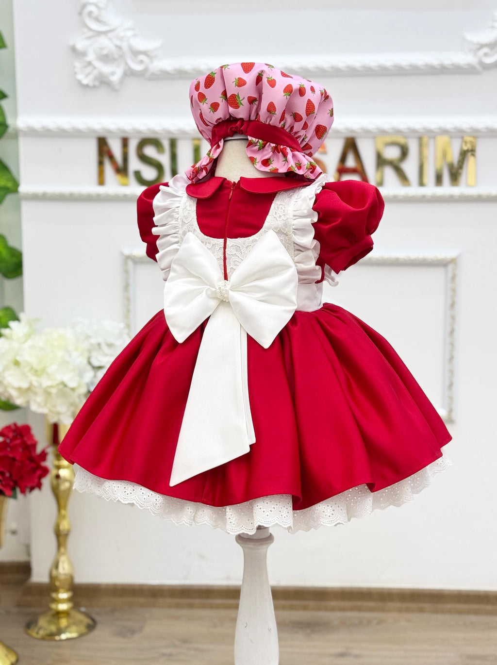 Cute baby girl red dress for birthday