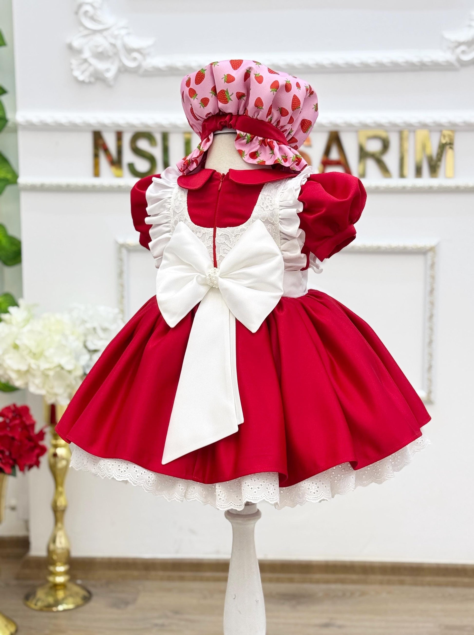 Cute baby girl red dress for birthday