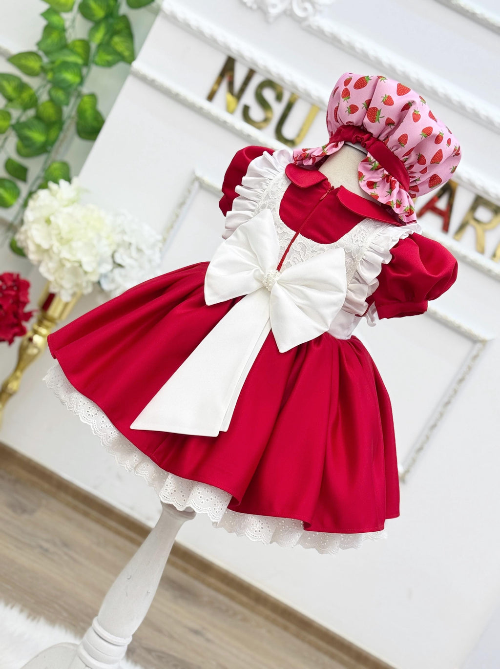 Handmade strawberry costume for baby girl