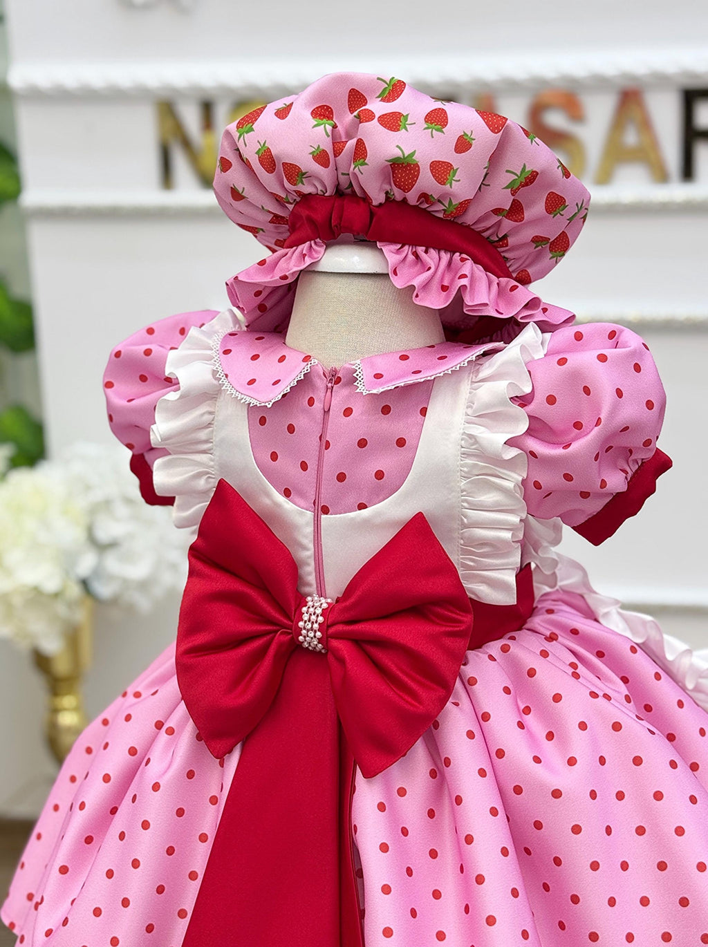 Strawberry themed toddler dress