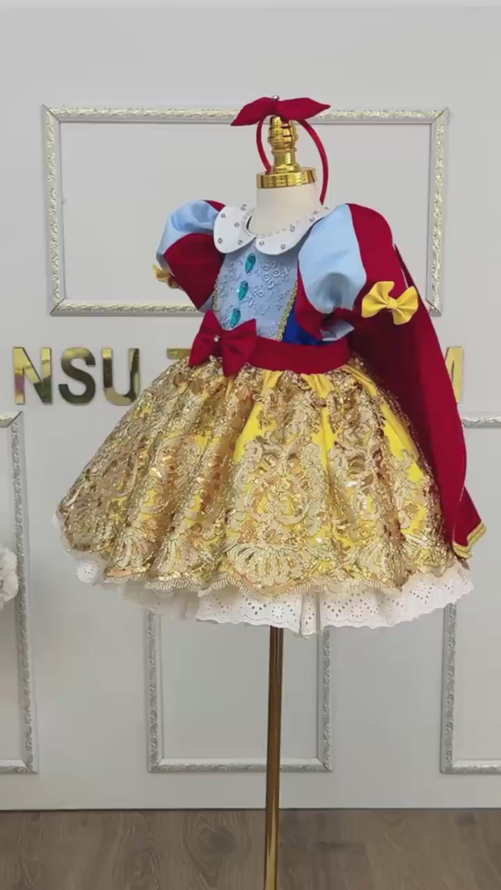 Snow White Dress - Stunning Ball Gown for Girls | Party Outfit, Toddler Costume, First Birthday Dress
