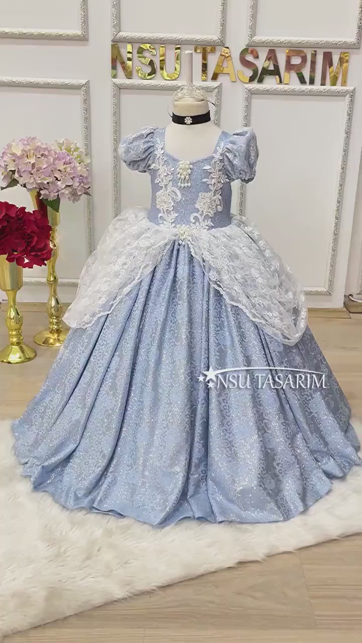 Cinderella costume . Baby girl dress. Cinderella princess birthday dress. Sparkle cinderella dress. For special occasion. Handmade!