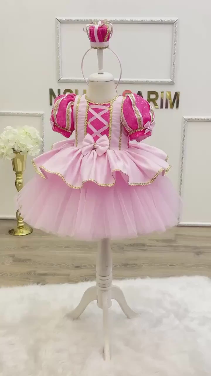 Aurora Dress for Girls, Princess Aurora Costume, Fairy Tale Princess Dress, Sleeping Beauty Outfit, Kids Halloween Cosplay