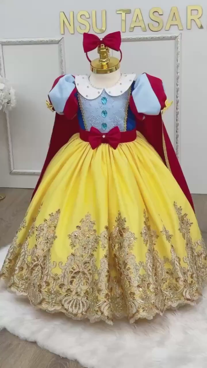 Snow White Dress Full-Length Ball Gown - Princess Party Outfit | Toddler Costume, First Birthday Dress